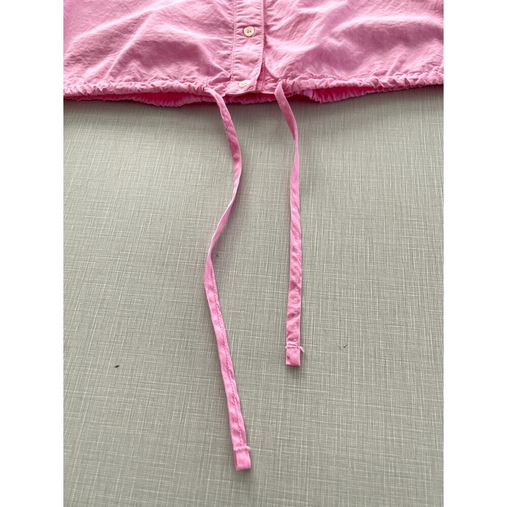 Xirena Sz M Elody Puff Sleeve Top Pink Cotton Cropped Feminine Coastal Ruffle - Picture 11 of 16